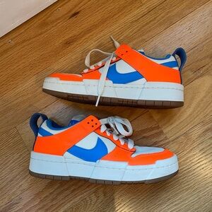 Nike Orange and Blue Women's Sneakers